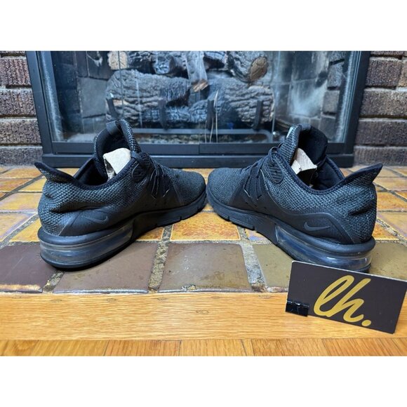 Mens 8.5 Nike Air Max Sequent 3 Triple Black Athletic Running Sneaker 921694-010 - Picture 7 of 9